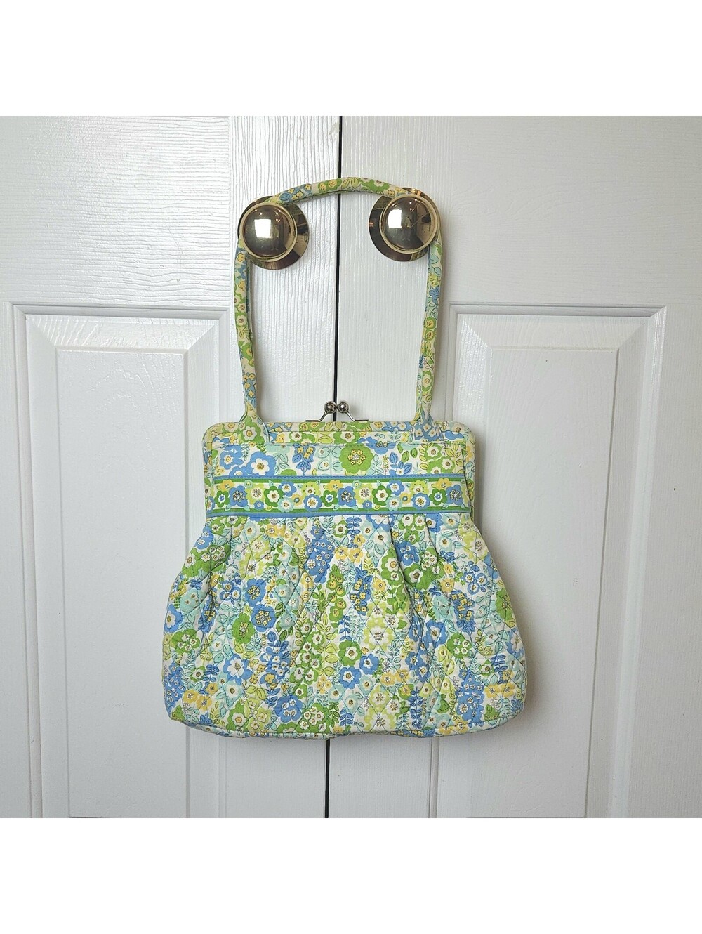 Vera Bradley Eloise Retired English Meadow Kisslock Shoulder Bag Handbag Purse